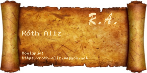 Róth Aliz névjegykártya