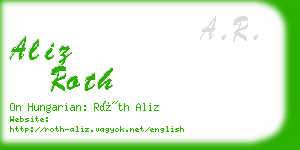 aliz roth business card